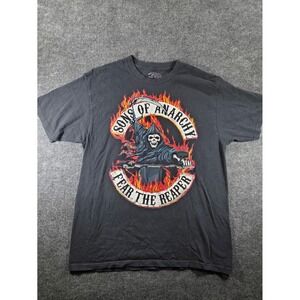 Sons of Anarchy Mens XL Fear the Reaper Graphic T-Shirt Black Road Gear Prospect